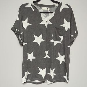 Gorilla Cat Gray Star Pocket T Shirt